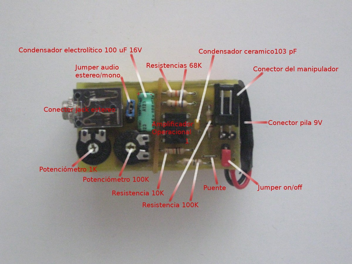 circuito con componentes indicados